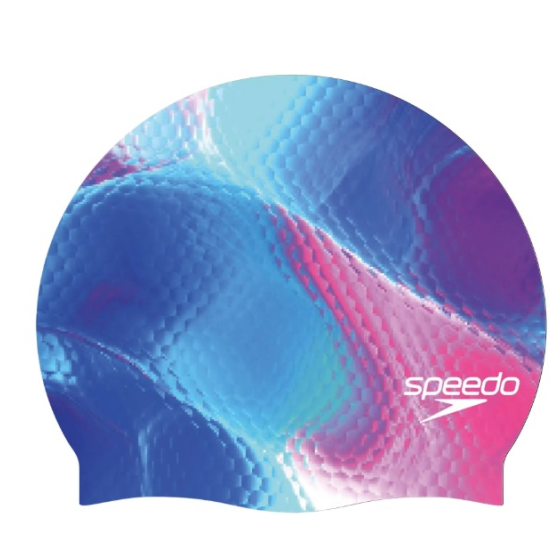Speedo Swimming Printed Silicone Cap - Blue/Purple